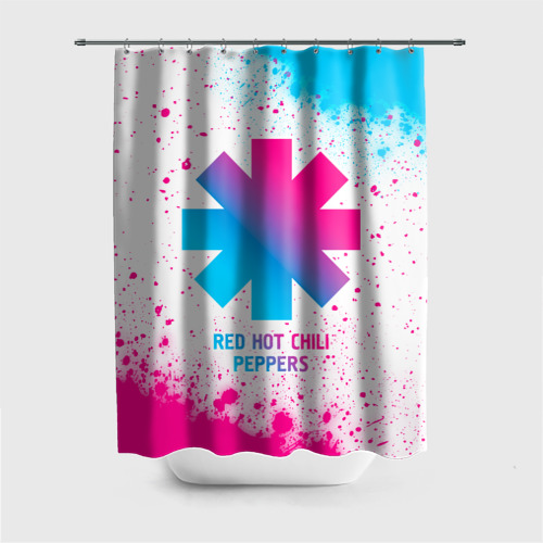 Штора 3D для ванной Red Hot Chili Peppers neon gradient style