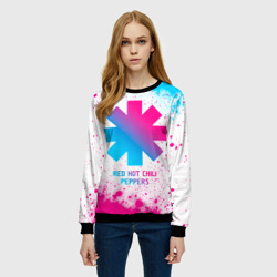 Женский свитшот 3D Red Hot Chili Peppers neon gradient style - фото 2