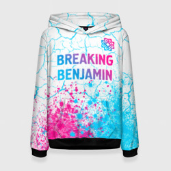 Женская толстовка 3D Breaking Benjamin neon gradient style посередине