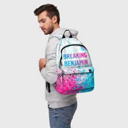 Рюкзак 3D Breaking Benjamin neon gradient style посередине - фото 2