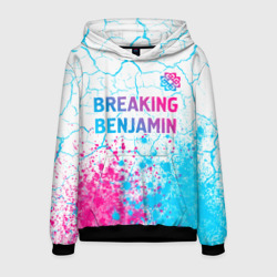 Мужская толстовка 3D Breaking Benjamin neon gradient style посередине