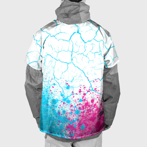 Накидка на куртку 3D Breaking Benjamin neon gradient style посередине, цвет 3D печать - фото 2