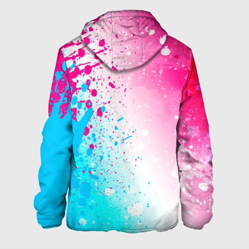 Мужская куртка 3D HIM neon gradient style по-вертикали, цвет 3D печать - фото 2