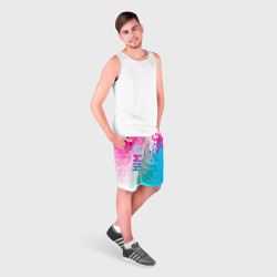 Мужские шорты 3D HIM neon gradient style по-вертикали - фото 2