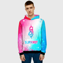 Мужская толстовка 3D Slipknot neon gradient style - фото 2