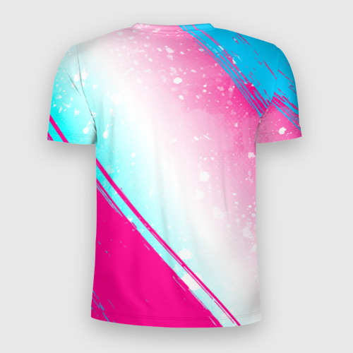 Мужская футболка 3D Slim Bring Me the Horizon neon gradient style вертикально, цвет 3D печать - фото 2