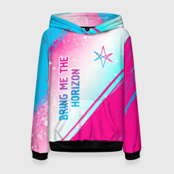 Женская толстовка 3D Bring Me the Horizon neon gradient style вертикально