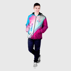 Мужская куртка 3D Bring Me the Horizon neon gradient style вертикально - фото 2