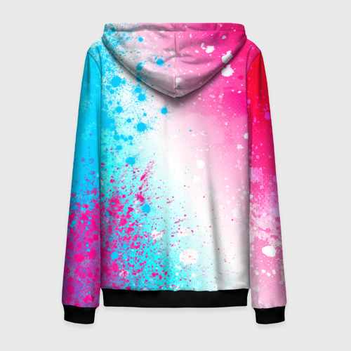 Мужская толстовка 3D на молнии In Flames neon gradient style по-вертикали, цвет черный - фото 2