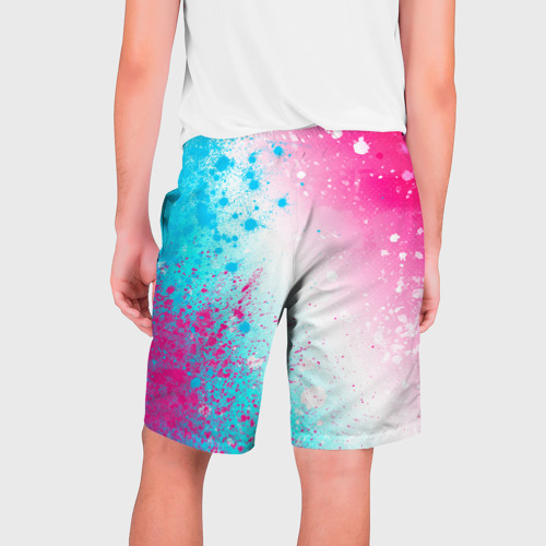 Мужские шорты 3D In Flames neon gradient style по-вертикали, цвет 3D печать - фото 2