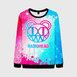 Мужской свитшот 3D Radiohead neon gradient style