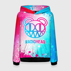 Женская толстовка 3D Radiohead neon gradient style