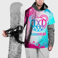 Накидка на куртку 3D Radiohead neon gradient style