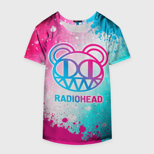 Накидка на куртку 3D Radiohead neon gradient style, цвет 3D печать - фото 4