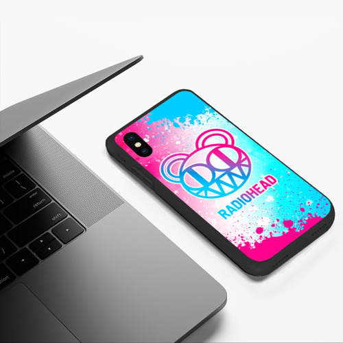 Чехол для iPhone XS Max матовый Radiohead neon gradient style - фото 5