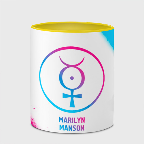 Кружка с полной запечаткой с принтом Marilyn Manson neon gradient style, фото #4