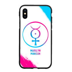 Чехол для iPhone XS Max матовый Marilyn Manson neon gradient style