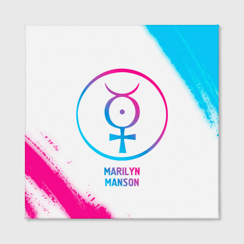 Холст квадратный Marilyn Manson neon gradient style, цвет 3D печать - фото 2