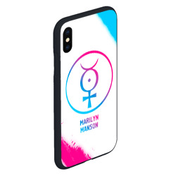 Чехол для iPhone XS Max матовый Marilyn Manson neon gradient style - фото 2