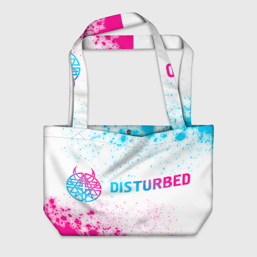 Пляжная сумка 3D Disturbed neon gradient style по-горизонтали