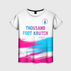 Женская футболка 3D Thousand Foot Krutch neon gradient style посередине