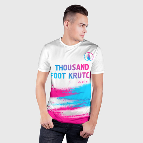 Мужская футболка 3D Slim Thousand Foot Krutch neon gradient style посередине, цвет 3D печать - фото 3