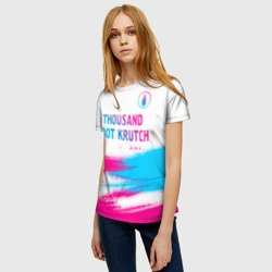 Женская футболка 3D Thousand Foot Krutch neon gradient style посередине - фото 2