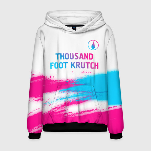 Мужская толстовка 3D Thousand Foot Krutch neon gradient style посередине, цвет черный