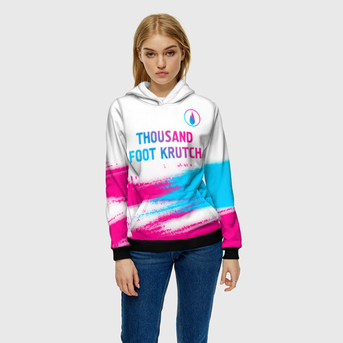 Женская толстовка 3D Thousand Foot Krutch neon gradient style посередине, цвет 3D печать - фото 3