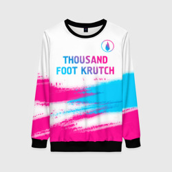 Женский свитшот 3D Thousand Foot Krutch neon gradient style посередине