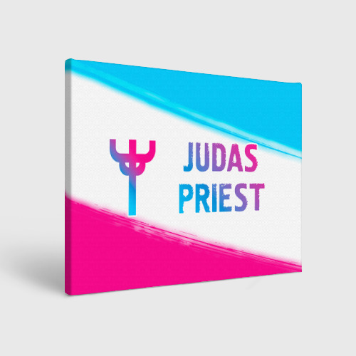 Холст прямоугольный Judas Priest neon gradient style по-горизонтали, цвет 3D печать