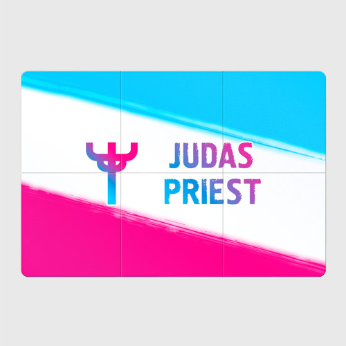 Магнитный плакат 3Х2 Judas Priest neon gradient style по-горизонтали