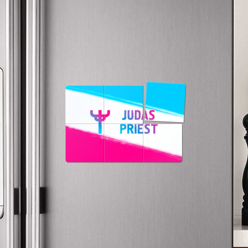 Магнитный плакат 3Х2 Judas Priest neon gradient style по-горизонтали - фото 4