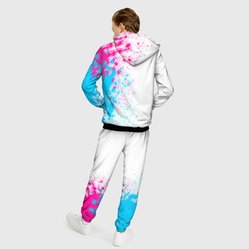 Мужской 3D костюм с принтом Motorhead neon gradient style по-вертикали, вид сзади #2