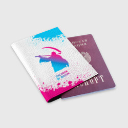 Обложка для паспорта матовая кожа Children of Bodom neon gradient style - фото 2