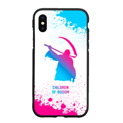 Чехол для iPhone XS Max матовый Children of Bodom neon gradient style