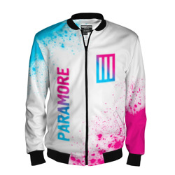 Мужской бомбер 3D Paramore neon gradient style вертикально