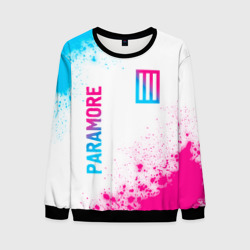 Мужской свитшот 3D Paramore neon gradient style вертикально