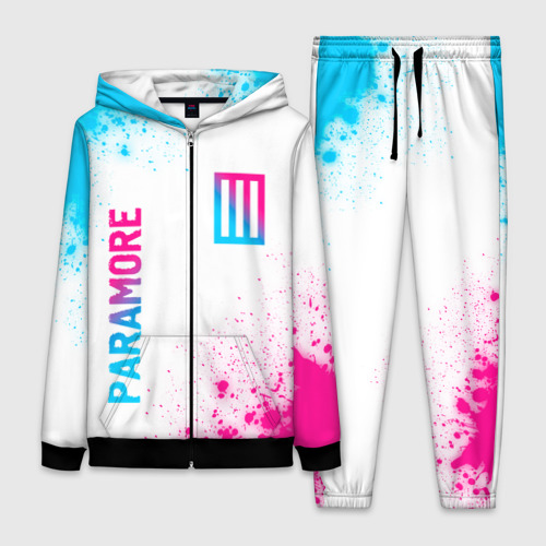 Женский костюм 3D Paramore neon gradient style вертикально, цвет черный