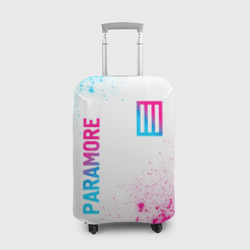 Чехол для чемодана 3D Paramore neon gradient style вертикально