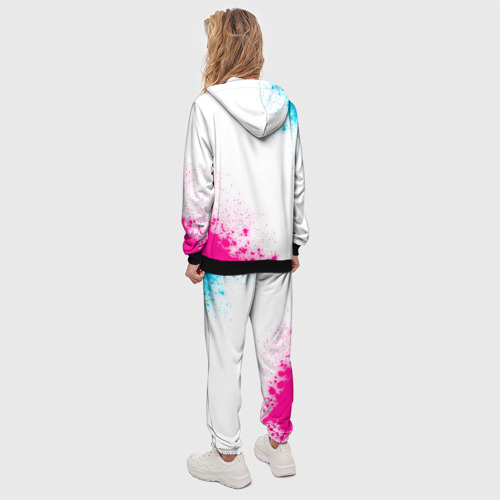 Женский костюм с толстовкой 3D Paramore neon gradient style вертикально, цвет черный - фото 4