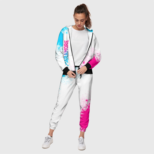 Женский костюм 3D Paramore neon gradient style вертикально, цвет черный - фото 3