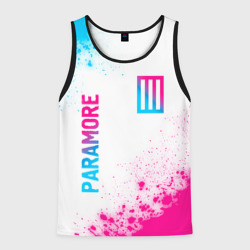 Мужская майка 3D Paramore neon gradient style вертикально