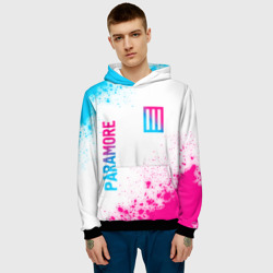 Мужская толстовка 3D Paramore neon gradient style вертикально - фото 2