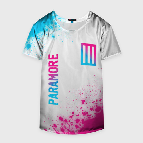 Накидка на куртку 3D Paramore neon gradient style вертикально, цвет 3D печать - фото 4