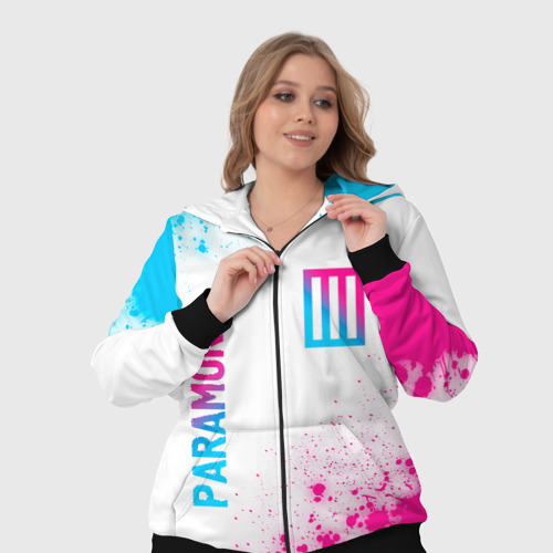 Женский костюм 3D Paramore neon gradient style вертикально, цвет черный - фото 7