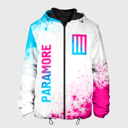 Мужская куртка 3D Paramore neon gradient style вертикально