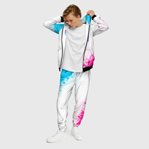 Мужской 3D костюм с принтом Paramore neon gradient style вертикально, фото на моделе #1