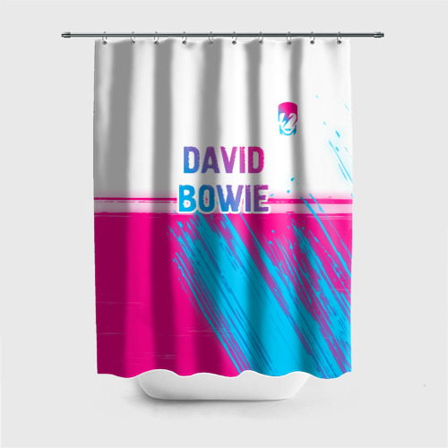 Штора 3D для ванной David Bowie neon gradient style посередине