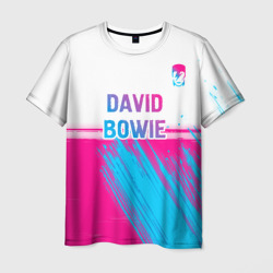 David Bowie neon gradient style посередине – Мужская футболка 3D с принтом купить со скидкой в -26%